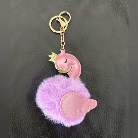 1 Cute Flamingo Pom-Pom Bag Charm Keychain - Pick 1 - Picture 3 of 7